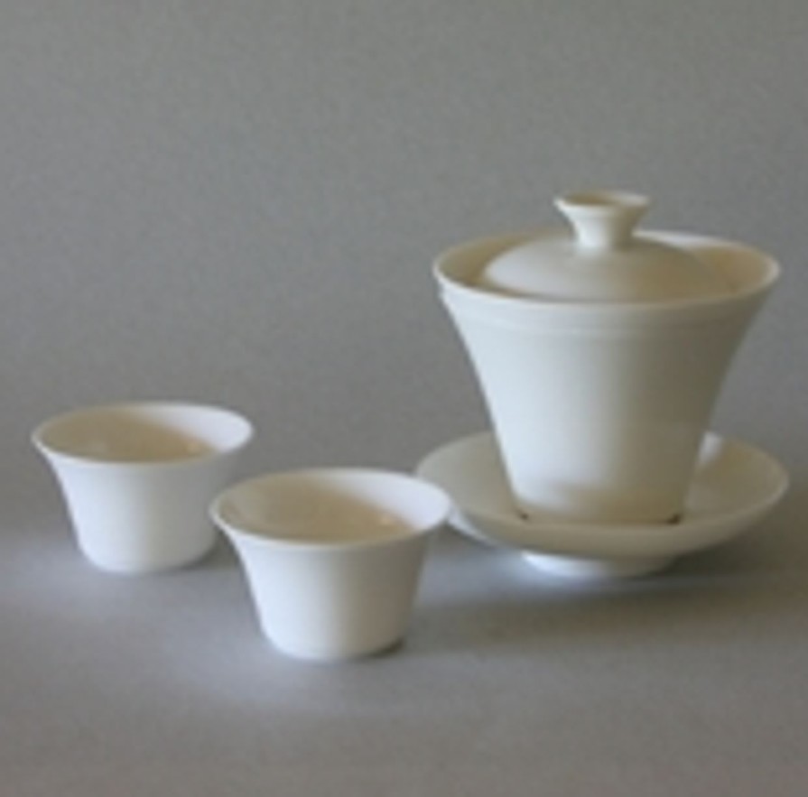 Teaware The Tea Shoppe | White Gaiwan Set With 2 Cups