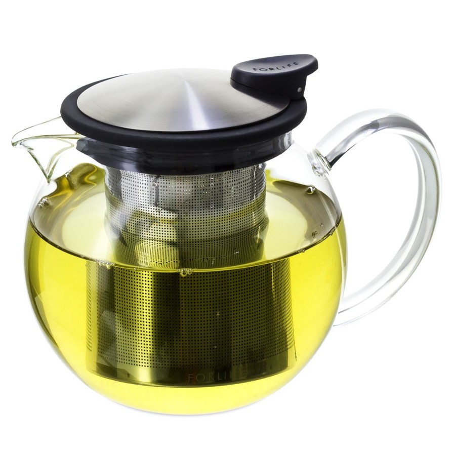 Teaware The Tea Shoppe | Bola Glass Teapot With Basket Infuser