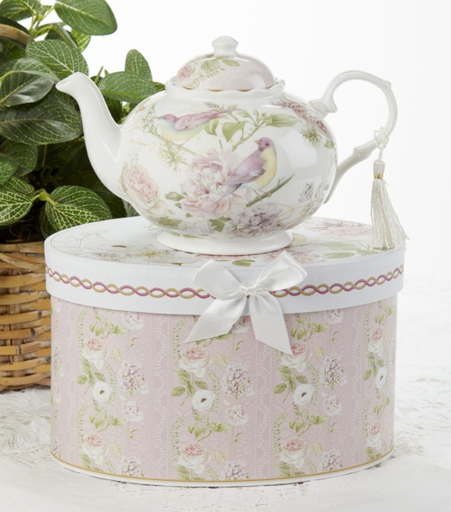 Teaware The Tea Shoppe | Rose Bird Porcelain Teapot