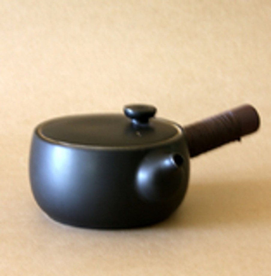 Teaware The Tea Shoppe | Japanese Black Side Handle Tea Pot