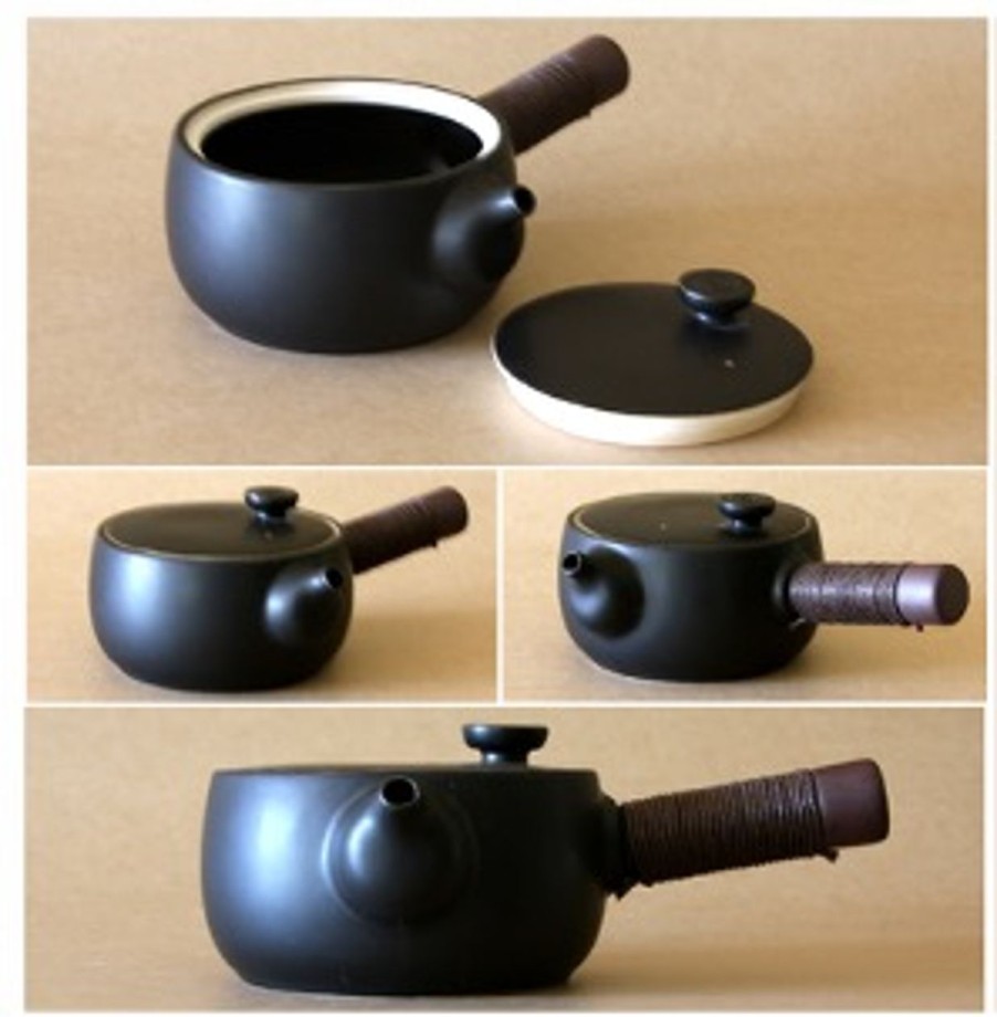 Teaware The Tea Shoppe | Japanese Black Side Handle Tea Pot