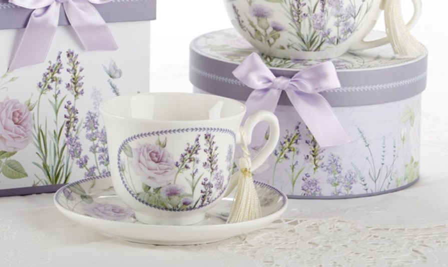 Teaware The Tea Shoppe | Lavender Porcelain Cup And Saucer